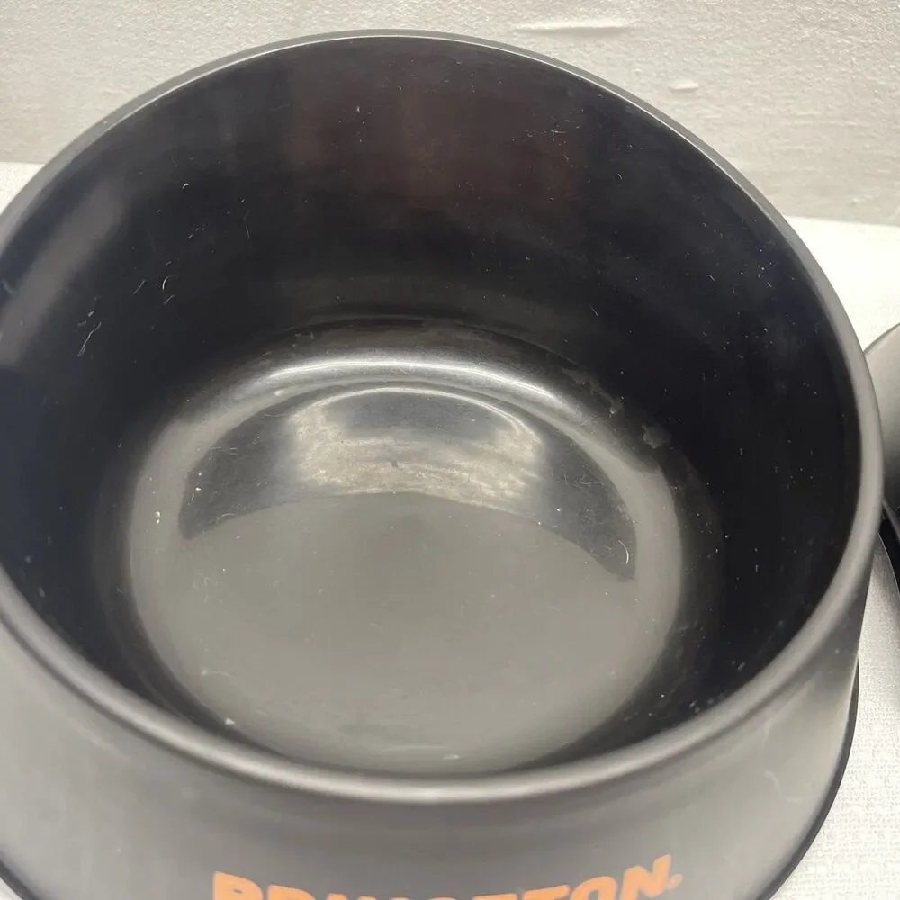 Princeton University Dog Bowls Set of 2 Pet Food Water Plastic Orange Black EUC